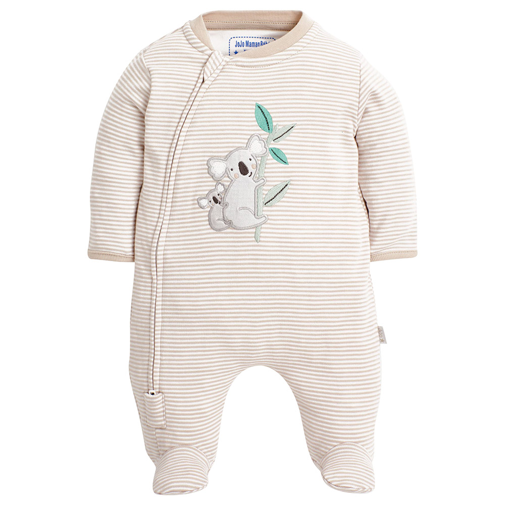 Jmb H1476sto Config Jojo Maman Bebe Koala Applique Zip Sleepsuit Stone 1 Mumzworld