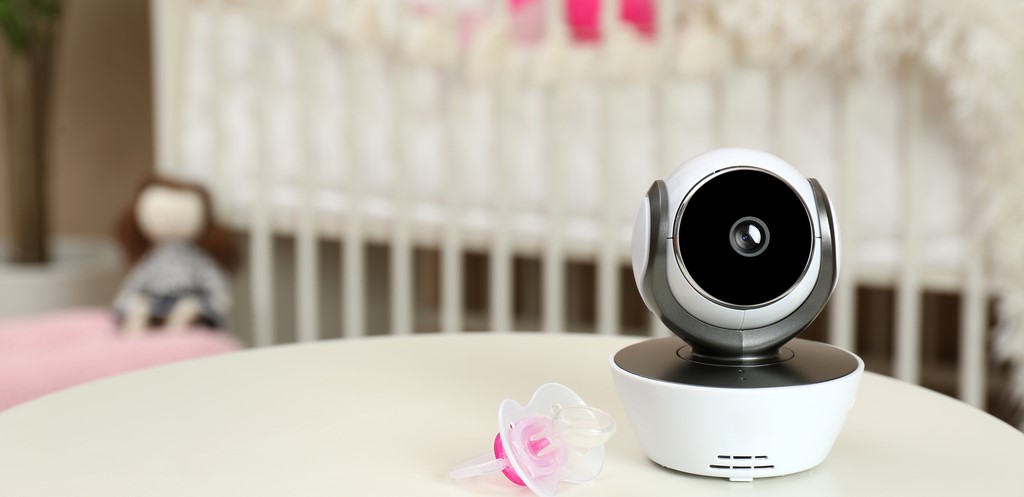 A security camera placed on a table