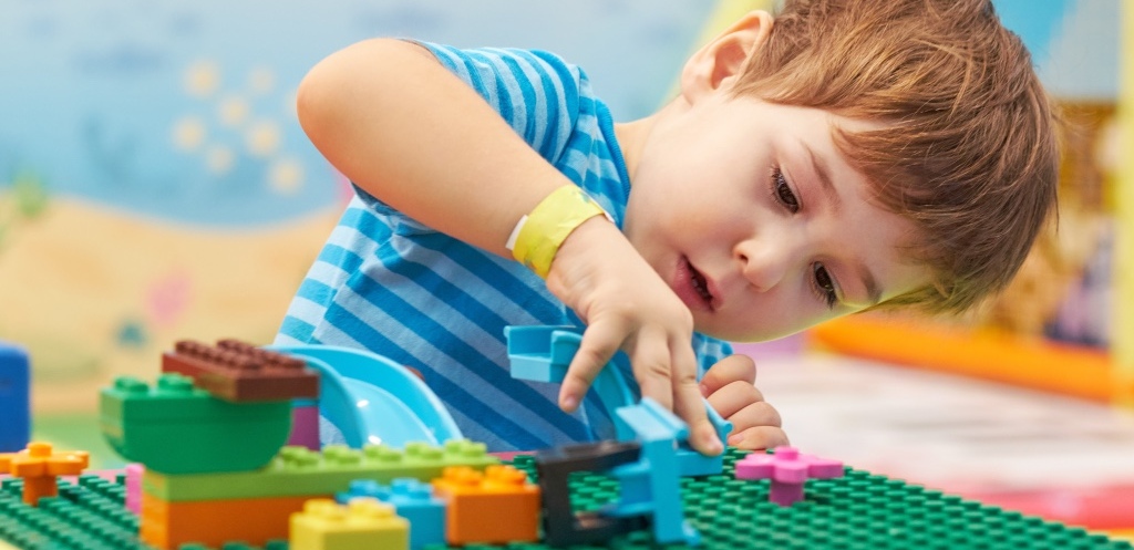 Child Playing with bricks toy